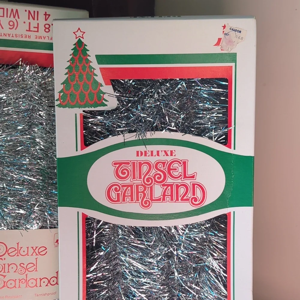 Deluxe Tinsel Garland 18ft Vintage 1950's Bundle of two boxes.